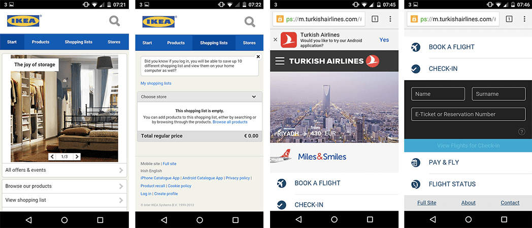 Ikea Turkish Airline adaptive web design
