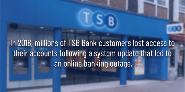 Example of TSB Bank bug after a system update